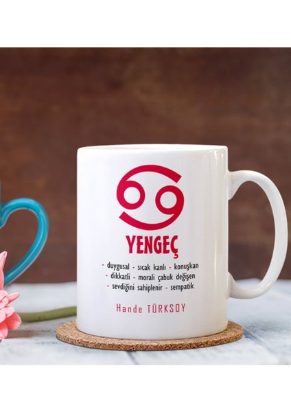 Kişiye Özel| Kişiselleştirilebilir Yengeç Burcu Hediye Kupa Bardak