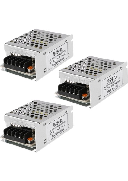 3x Ac 100V-240V-DC 12V 3A 36W Voltaj Transformatör Anahtarı LED Şerit Güç Kaynağı (Yurt Dışından)