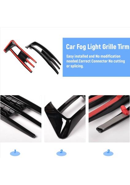 Golf 7 Mk7 2013-2017 Parlak Siyah Araba Tampon Sisli Izgara Kapak Döşeme (Yurt Dışından) fırsatları