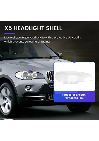Araç Temiz Far Lens Kapağı Yedek Kafa Işık Lamba Kabuğu Kapağı Bmw X5 E70 2008-2013 Sağ (Yurt Dışından) indirimleri