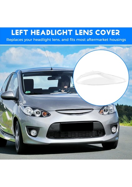 Araba Sol Far Kabuk Lambası Gölgesi Şeffaf Kapak Far Cam Far Lens Kapağı Mazda 2 2007-2012 (Yurt Dışından) fırsatları