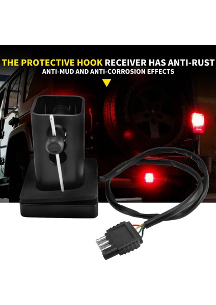 2 Inç Römork Kamyonu Otostop Çekme Alıcı Kapağı Füme Lens 15 LED Fren Lambası (Yurt Dışından) fırsatları