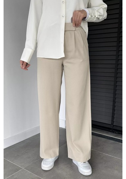 Kadın Bel Lastikli Cırtlı Tesettür Palazzo Pantolon P-00019084 fiyatları