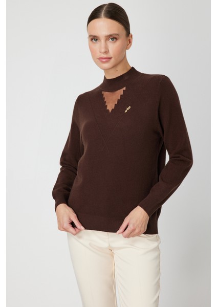 Yakası Tül Detaylı Pamuklu Triko Kazak 60342-26K fiyatları