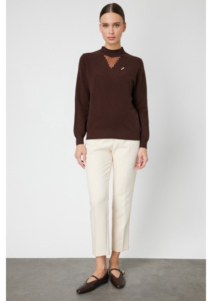 Yakası Tül Detaylı Pamuklu Triko Kazak 60342-26K indirimleri