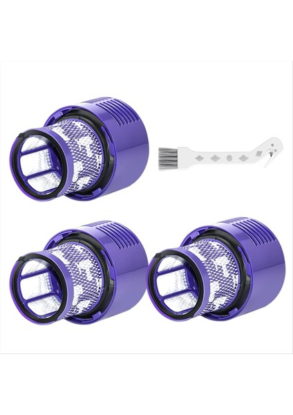 V10 Filtre Parçası Dyson V10 Cyclone Serisi, V10 Absolute, V10 Hayvan Filtresi 3 Paket Filtreleri ve Temiz Fırça (Yurt Dışından)