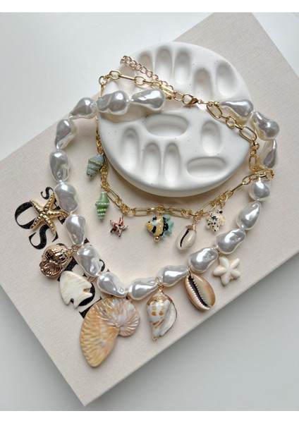 Marka Incili Deniz Kabuklu Kolye fiyatları