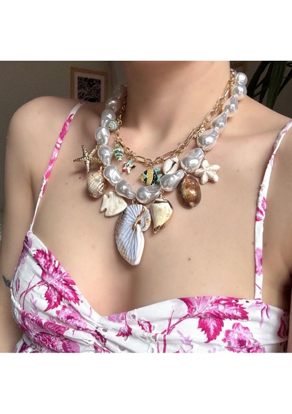 Marka Incili Deniz Kabuklu Kolye modelleri