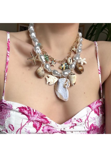 Marka Incili Deniz Kabuklu Kolye fırsatları