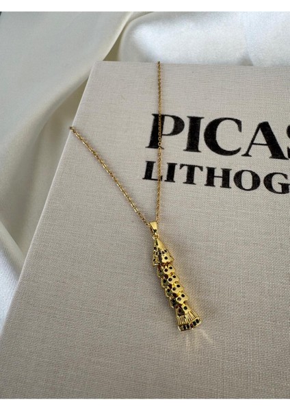 Çelik Renkli Taşlı Oynar Şans Balığı Kolye