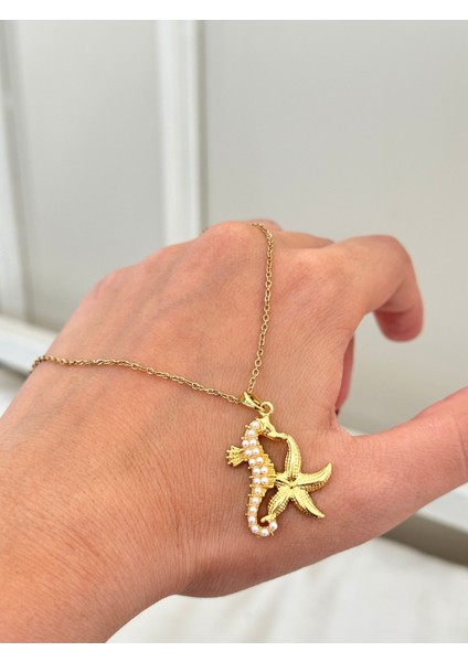 Tasarım Denizatı Deniz Yıldızı Kolye