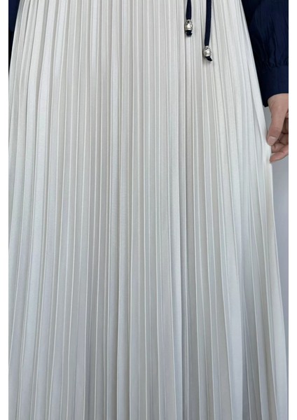 Bel Lastikli Pileli Tesettür Etek P-00019076