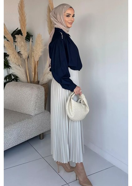 Bel Lastikli Pileli Tesettür Etek P-00019076 modelleri