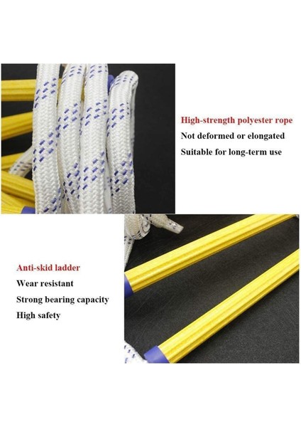 2x 6 5ft Esnek Merdiven Halat Merdiveni Yalıtımlı Merdiven Kurtarma Merdiveni Kaya Tırmanışı Kaçan Anti-Sıdlı Mühendislik Halat Merdiveni (Yurt Dışından) indirimleri