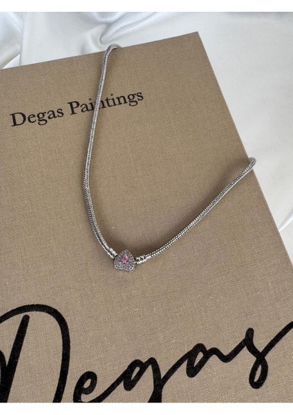 Özel Seri Gümüş Zirkon Taşlı Kalp Figür Marka Model Kolye