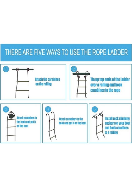 Tekne Halat Merdiveni 4 Adımlı Deniz Halat Merdiveni Şişme Tekne Için Taşınabilir Tekne Katlanır Merdiven Kayık Motorlu Kano (Yurt Dışından) fırsatları