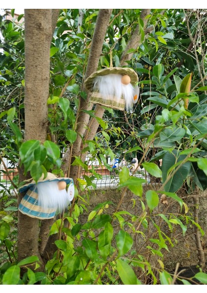 Rattan Hasır Peri Ledli Pilli Gnome Cüce 10 cm