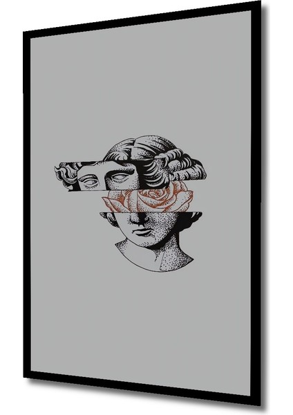 Çerçeve Görünümlü Dekoratif Ahşap Kare Çiçekli Büst Tablosu Ev/ofis/işyeri/salon/mutfak/banyo Tablo fiyatları