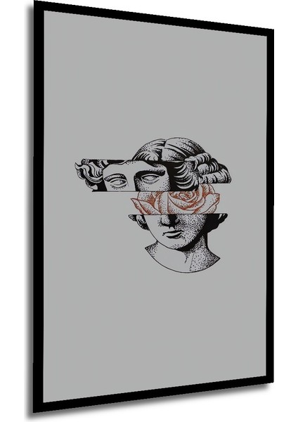 Çerçeve Görünümlü Dekoratif Ahşap Kare Çiçekli Büst Tablosu Ev/ofis/işyeri/salon/mutfak/banyo Tablo modelleri