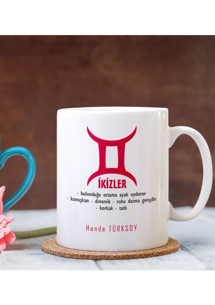 Kişiye Özel| Kişiselleştirilebilir Ikizler Burcu Hediye Kupa Bardak