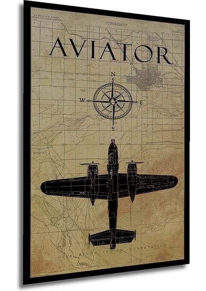 Çerçeve Görünümlü Dekoratif Ahşap Kare Havacı Haritası Tablosu Ev/ofis/işyeri Tablo modelleri