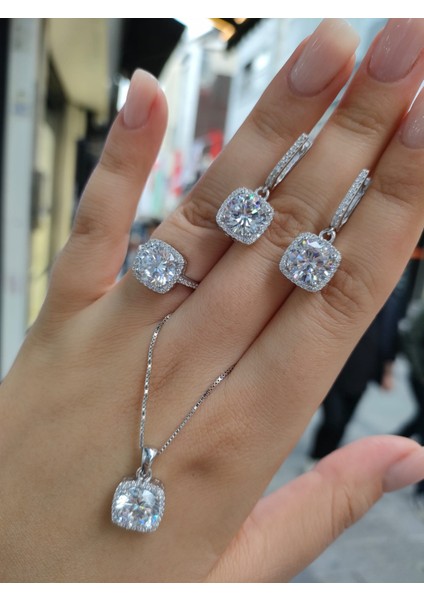 Eg Takı Aksesuar 925 Ayar Gümüş Kare Takım fiyatları