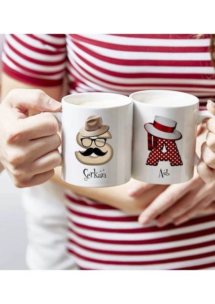 Sevgililer Gününe Özel| Kişiselleştirilebilir 14 Şubat Hediye Çift Kupa Bardak Seti