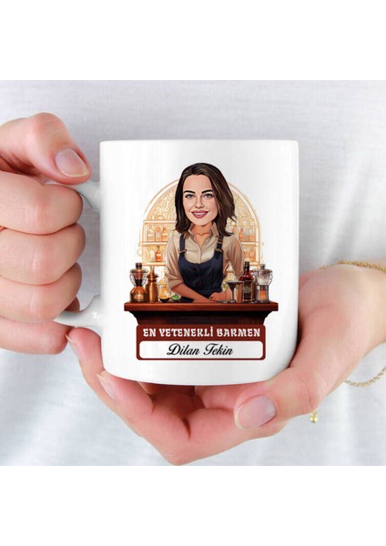 Mesleklere Özel Hediyelik|kişiselleştirilebilir Barmen Hediye Kupa Bardak