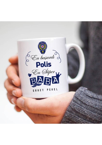 Mesleklere Özel Hediyelik|kişiselleştirilebilir Polis-Baba Hediye Kupa Bardak