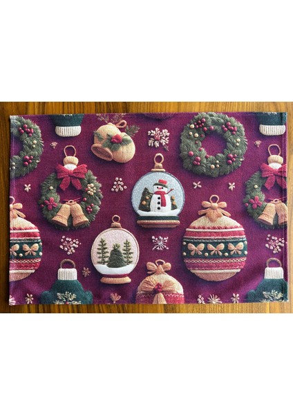 Ornament 3D Efektli Yılbaşı Süsleri Desenli Amerikan Servis/supla 4'lü Set Bordo fiyatları