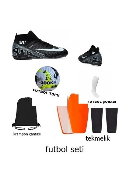 Profesyonel Çocuk Futbol Seti – Krampon, Top, Tekmelik, Çorap ve Antrenman Çantası
