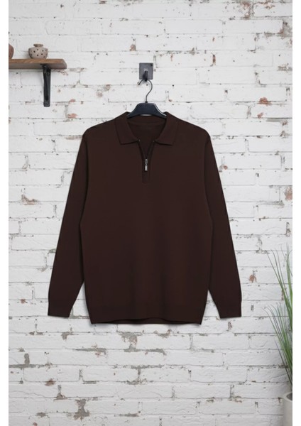 Polo Yaka Yarım Fermuarlı Erkek Triko Kazak P-00013251 modelleri