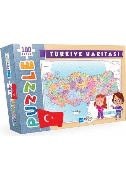 Blue Focus Türkiye Haritası - Puzzle 100 Parça
