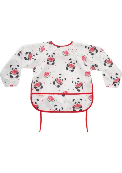 Uzun Kollu Sıvı Geçirmez Bebek Önlüğü 6-24 Ay | Mama ve Aktivite Önlüğü-Panda