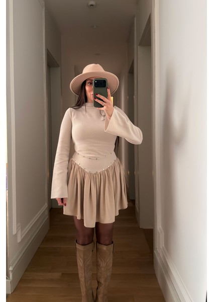 Zımbalı Tasarım Elbise- Taş fırsatları