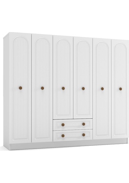 Bohem 6 Kapak 2 Çekmeceli Gardırop