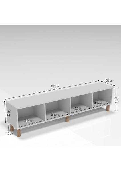 Bohem 180 cm Beyaz Tv Ünitesi