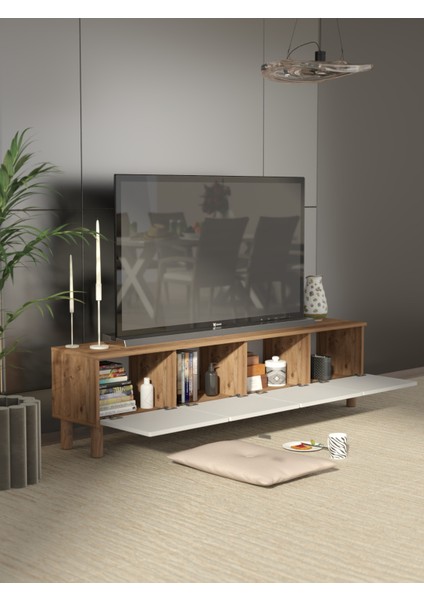 Bohem 180 cm 4 Kapaklı Tv Ünitesi Mdf Kapak Model 1 Tek Ebat