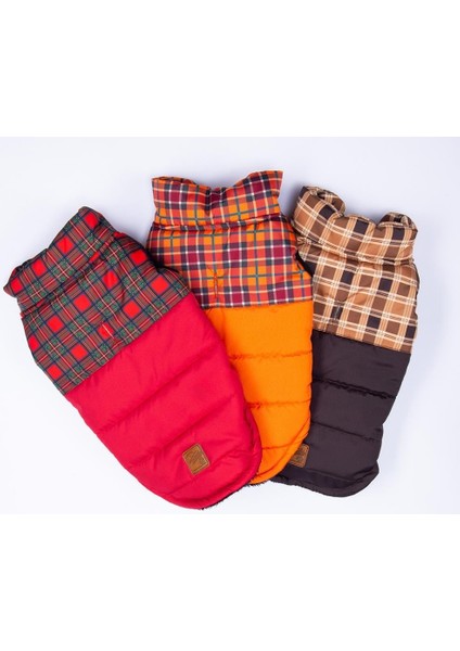 Kırmızı Elgin Paws Ekose Desen Yelek Köpek Yeleği Köpek Kıyafeti Köpek Yağmurluk indirimleri