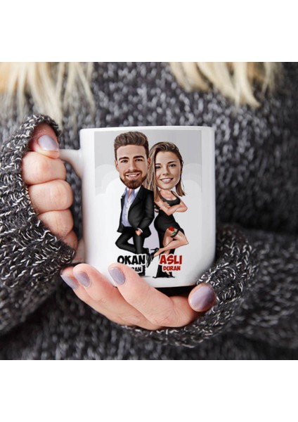 Sevgileye-Arkadaşa Özel Hediyelik|kişiselleştirilebilir Karikatür Hediye Kupa Bardak