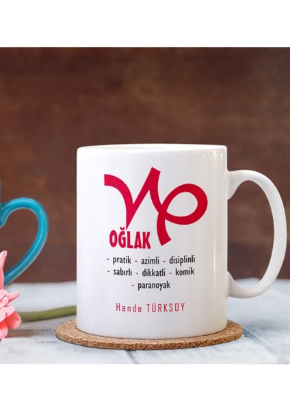 Kişiye Özel| Kişiselleştirilebilir Oğlak Burcu Hediye Kupa Bardak