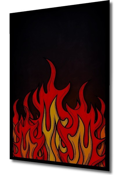 Çerçeve Görünümlü Dekoratif Ahşap Kare Alevlerin Dansı Tablosu Ev/ofis/işyeri Tablo fiyatları