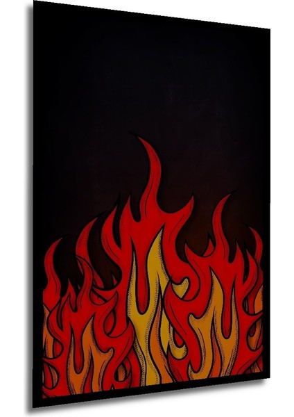 Çerçeve Görünümlü Dekoratif Ahşap Kare Alevlerin Dansı Tablosu Ev/ofis/işyeri Tablo modelleri