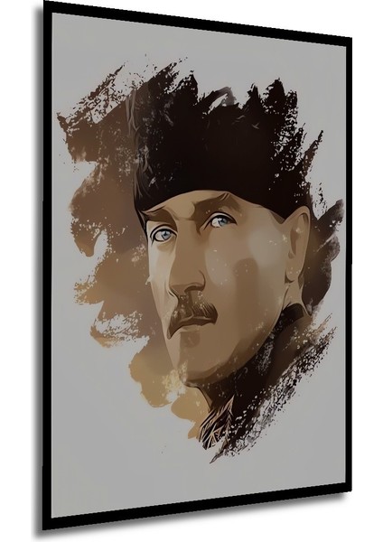 Çerçeve Görünümlü Dekoratif Ahşap Kare Atatürk Resmi Tablosu Ev/ofis/işyeri/salon/mutfak/banyo Tablo modelleri