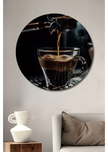 Dekoratif Ahşap Yuvarlak Kahve Keyfi Tablosu Ev/ofis/işyeri/salon/mutfak/banyo Tablo
