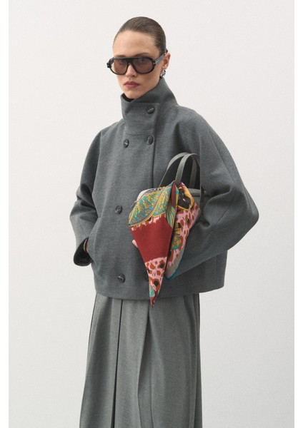 Kısa Kaşe Kaban Gri indirimleri