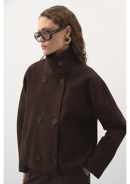 Kısa Kaşe Kaban Kahve