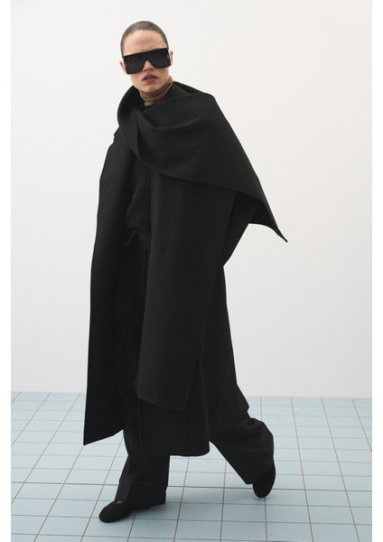 Atkılı Uzun Kaban Siyah