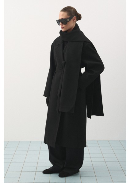 Atkılı Uzun Kaban Siyah