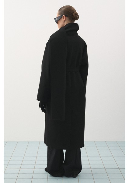 Atkılı Uzun Kaban Siyah